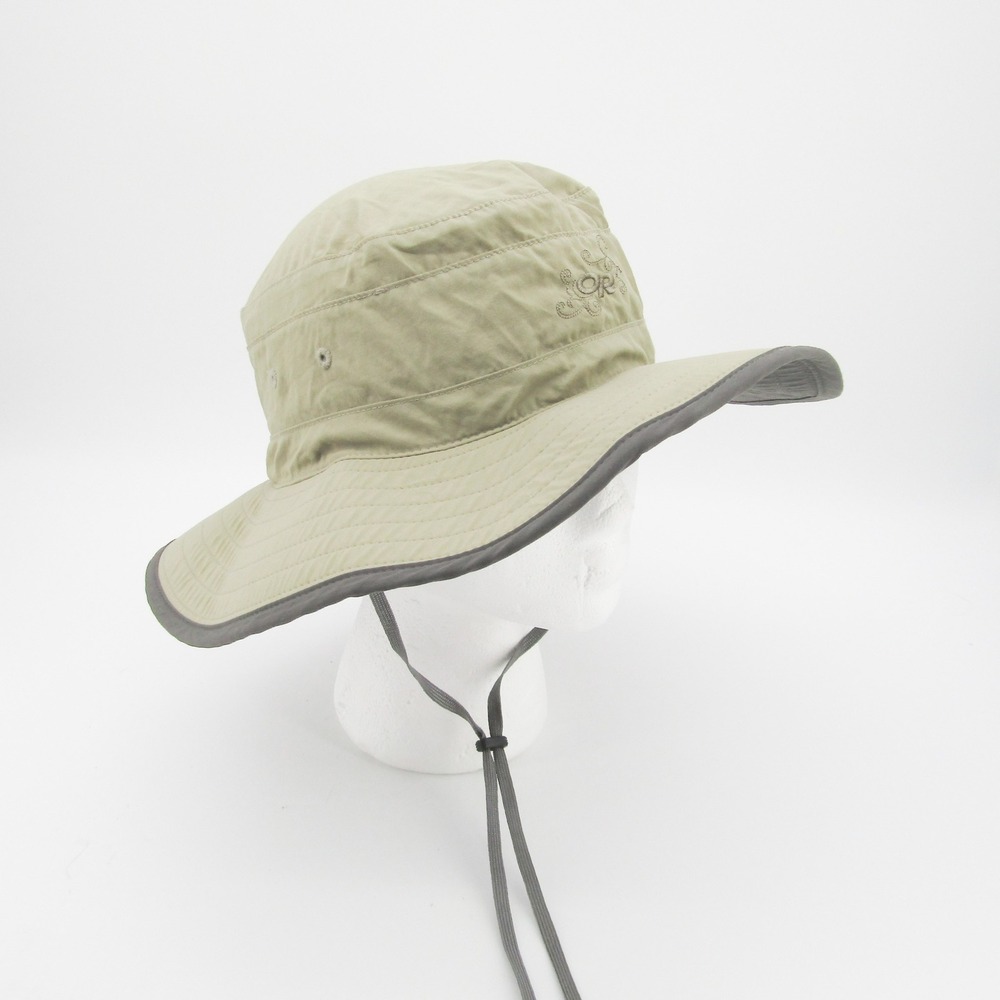 Outdoor Research Sun Bucket Hat Mens Small Wide Brim Hiking Fishing Beige